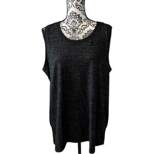 Chico's Zynergy Dark Gray Sweatshirt Tank Top with Crew Neckline sz 3 (16/18)
